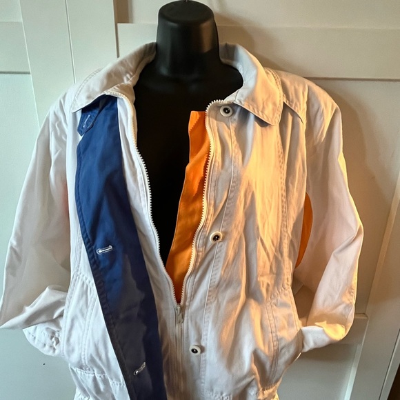 London Fog crisp White Purple Orange sport jacket bomber spring jacket - Picture 2 of 9